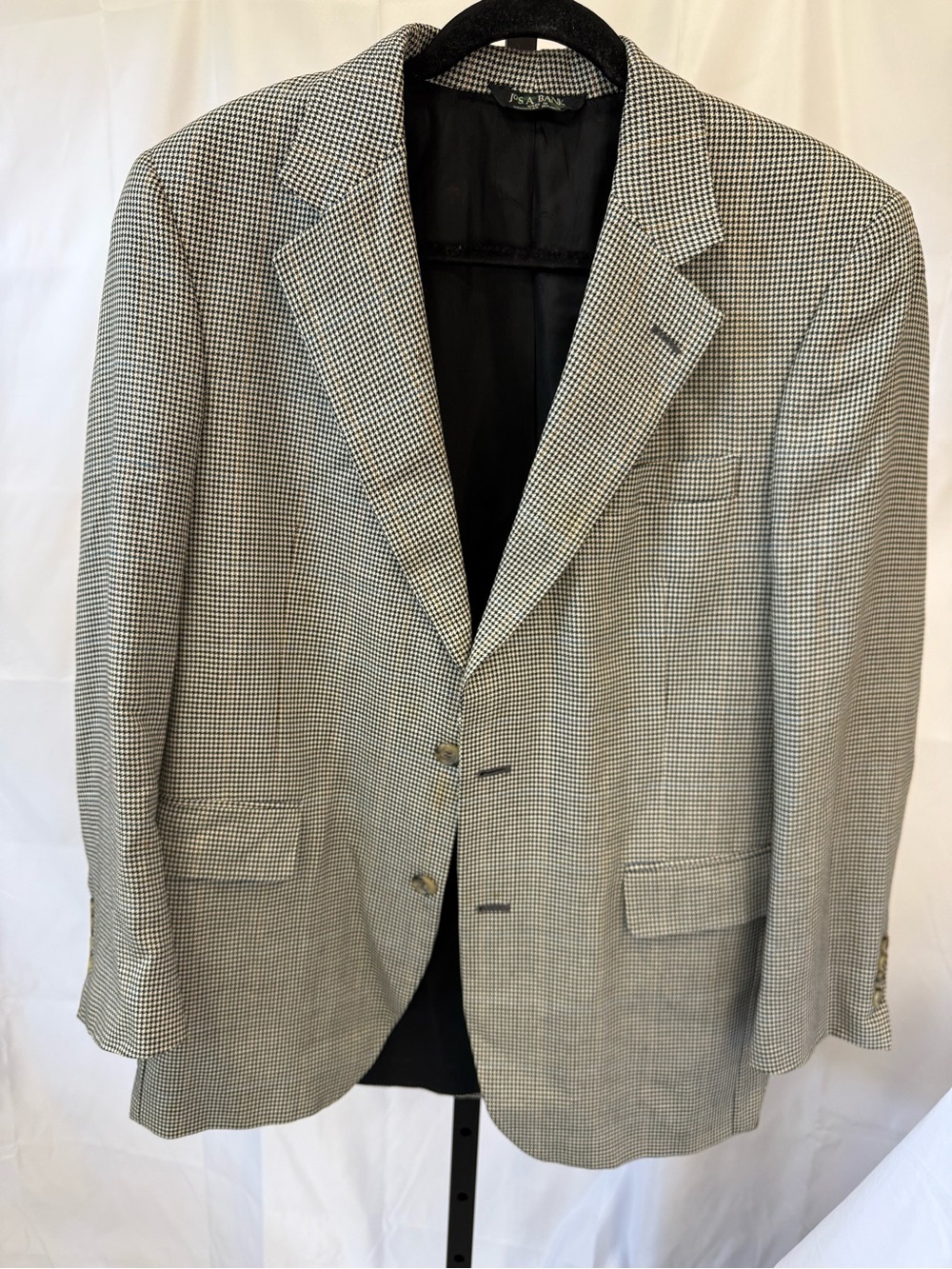 Jos A Bank Men’s Blazer black brown blue check 40Regular sport coat classic